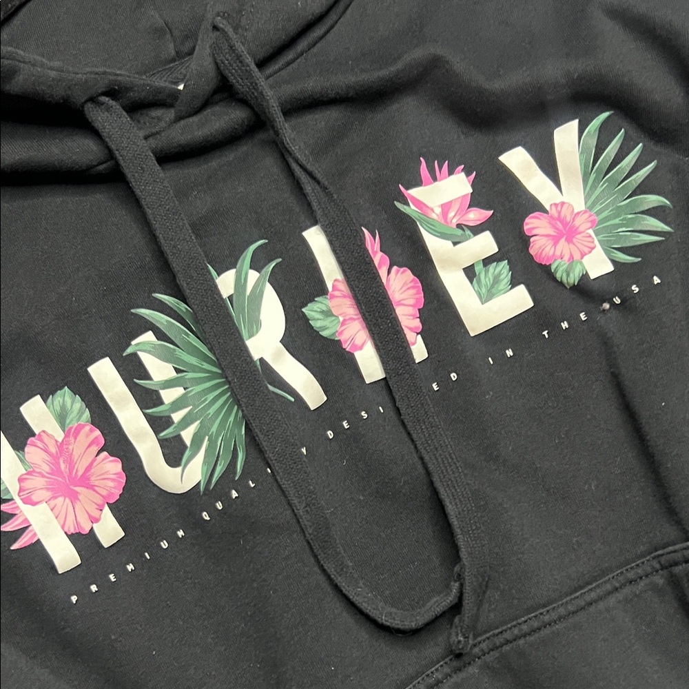 Women’s Hurley Black Floral Hoodie size 1X - Picture 5 of 7
